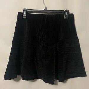 Free People pull-on velvet mini skirt stripes sz M black casual alternative